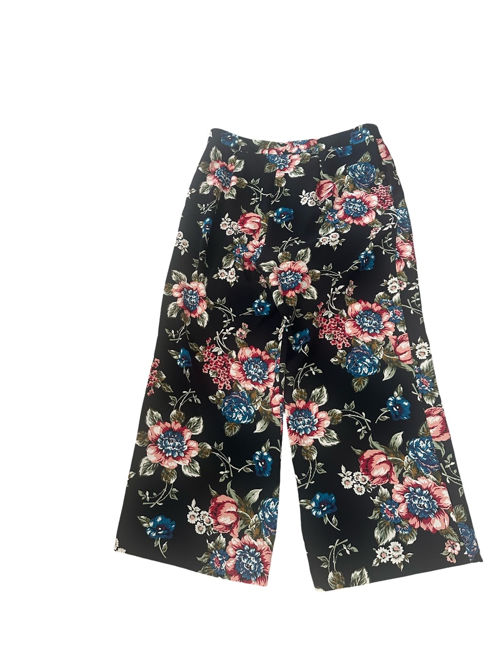 NWT Brooks Brothers "Red Fleece" Wide Leg Black Multicolor Floral Print Pants